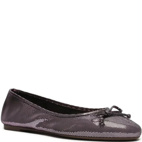 Schutz Damaris Metallic Leather Ballet Flats - Picture 1 of 7